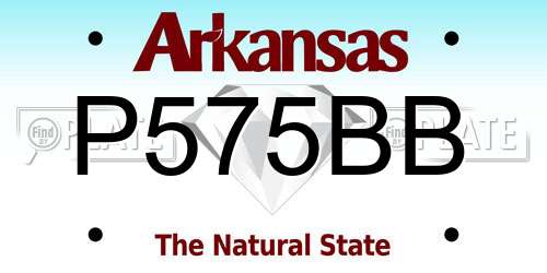 P575BB Arkansas License Plate