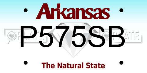 P575SB Arkansas License Plate