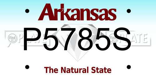P5785S Arkansas License Plate