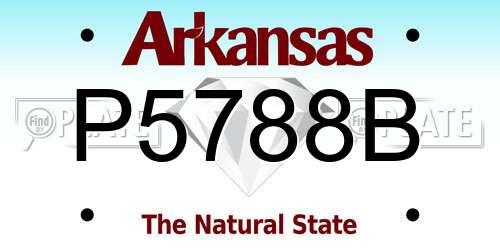 P5788B Arkansas License Plate