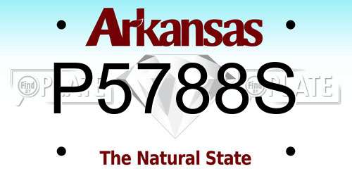 P5788S Arkansas License Plate