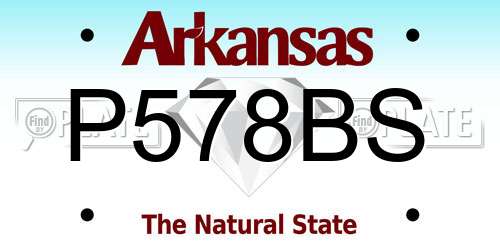 P578BS Arkansas License Plate