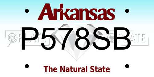 P578SB Arkansas License Plate