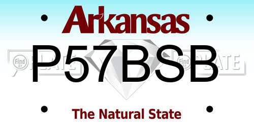P57BSB Arkansas License Plate