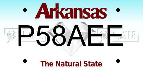 P58AEE Arkansas License Plate