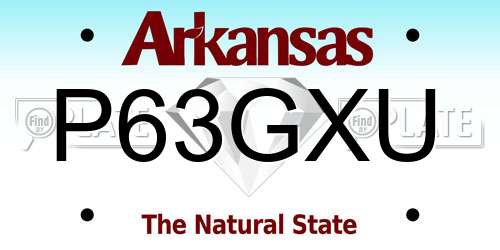 P63GXU Arkansas License Plate
