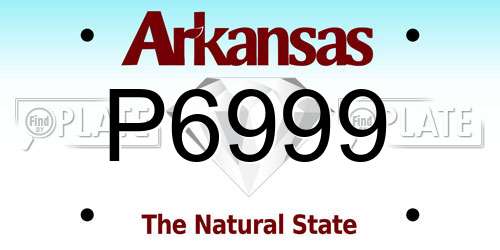 P6999 Arkansas License Plate