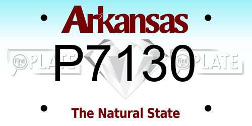 P7130 Arkansas License Plate