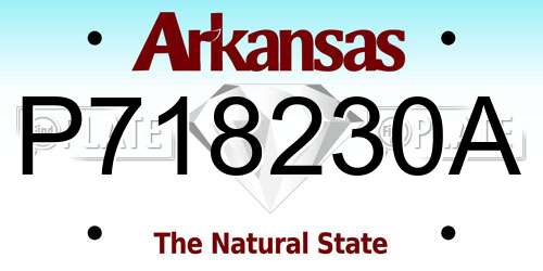 P718230A Arkansas License Plate