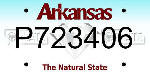 P723406 Arkansas License Plate