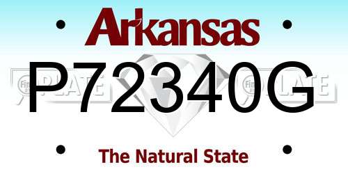 P72340G Arkansas License Plate