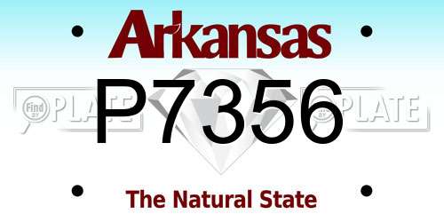 P7356 Arkansas License Plate