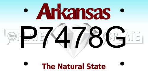 P7478G Arkansas License Plate