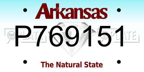 P769151 Arkansas License Plate