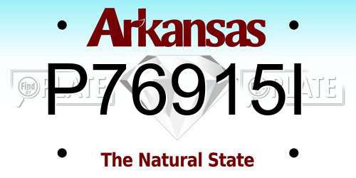 P76915I Arkansas License Plate