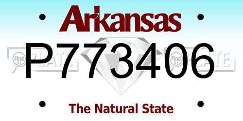 P773406 Arkansas License Plate