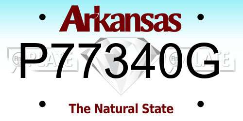 P77340G Arkansas License Plate