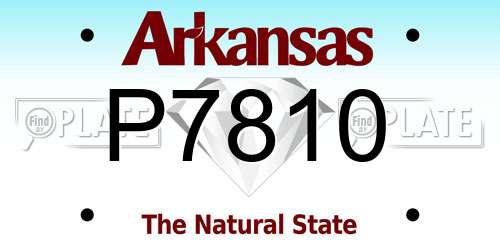 P7810 Arkansas License Plate