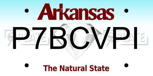P7BCVPI Arkansas License Plate