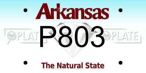 P803 Arkansas License Plate