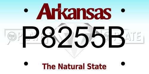 P8255B Arkansas License Plate