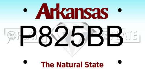 P825BB Arkansas License Plate
