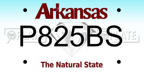 P825BS Arkansas License Plate