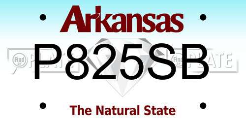 P825SB Arkansas License Plate