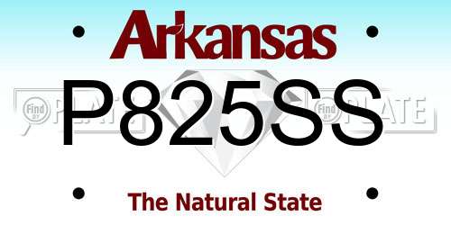 P825SS Arkansas License Plate