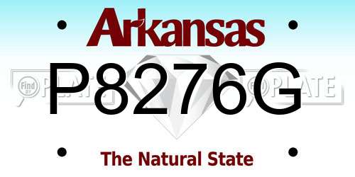 P8276G Arkansas License Plate