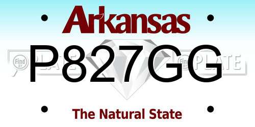 P827GG Arkansas License Plate