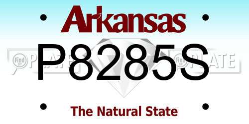 P8285S Arkansas License Plate