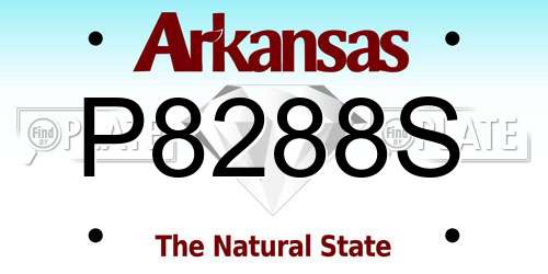 P8288S Arkansas License Plate
