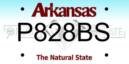 P828BS Arkansas License Plate