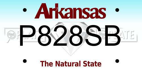 P828SB Arkansas License Plate
