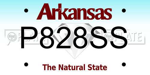 P828SS Arkansas License Plate