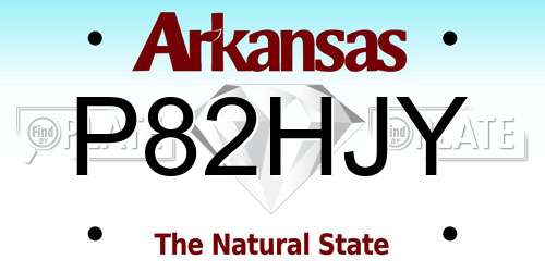 P82HJY Arkansas License Plate