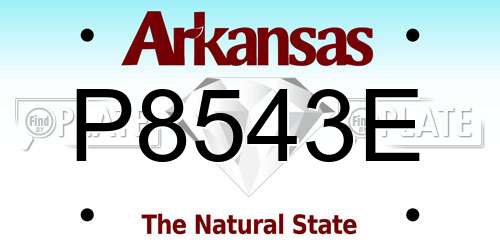 P8543E Arkansas License Plate