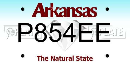P854EE Arkansas License Plate