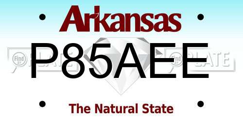 P85AEE Arkansas License Plate