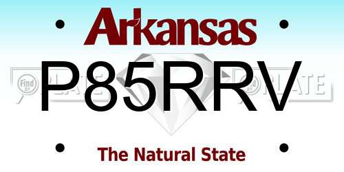 P85RRV Arkansas License Plate