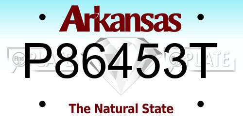 P86453T Arkansas License Plate