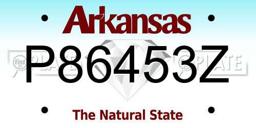 P86453Z Arkansas License Plate
