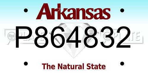 P864832 Arkansas License Plate