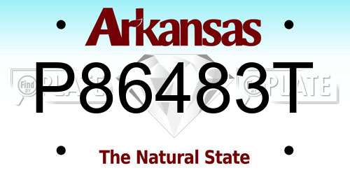 P86483T Arkansas License Plate