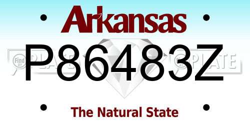 P86483Z Arkansas License Plate
