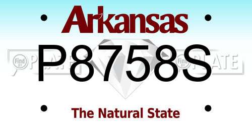 P8758S Arkansas License Plate