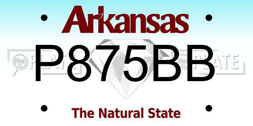 P875BB Arkansas License Plate