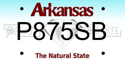 P875SB Arkansas License Plate