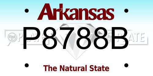 P8788B Arkansas License Plate